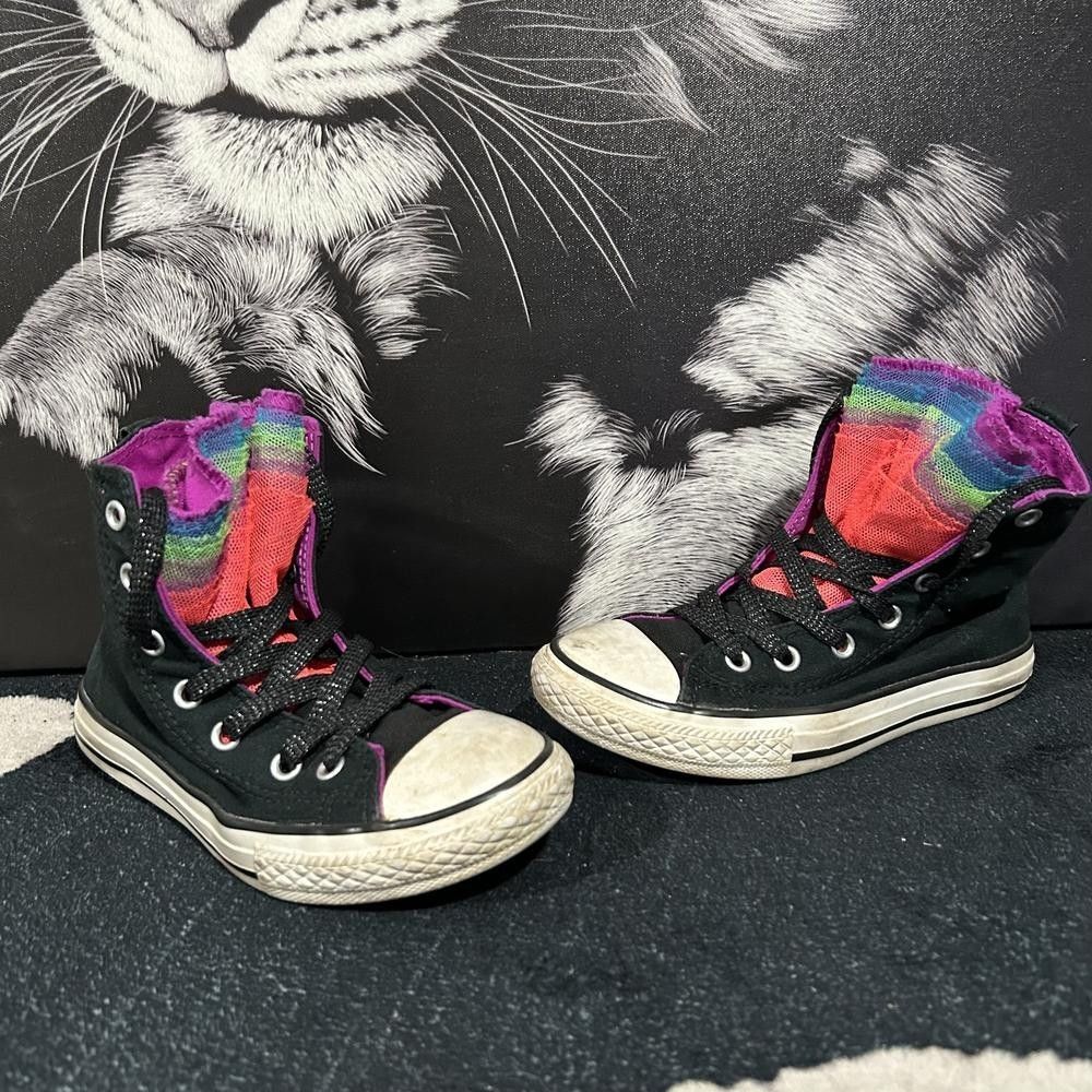 Converse Chuck Taylor All Star Party 640508F Sneaker Girls 1 Black Canvas Hi-Top